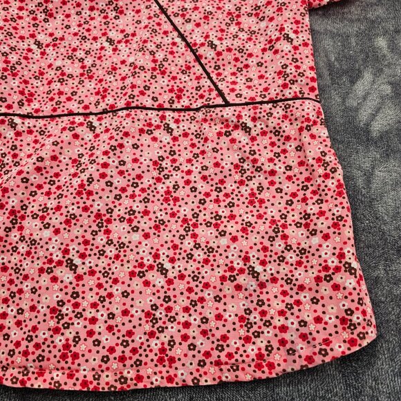 Nu Dimension Stretch Scrub Top Womens Large v neck floral print Nursing uniform - Picture 5 of 15